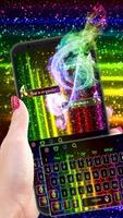Neon Music Rainbow Keyboard Affiche