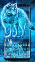 Neon Night Wolf Affiche