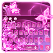 Neon pink butterflies keyboard