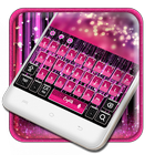 neon pink sexy keyboard black glittering light icon