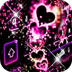 Neon Pink Love Keyboard Icon