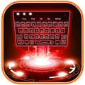 Neon Red Technology Keyboard Theme