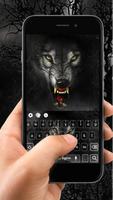 Night roaring wolf keyboard poster