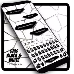 Sms Black and White keyboard Theme APK download