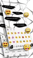 Sms Black and White keyboard Theme تصوير الشاشة 2