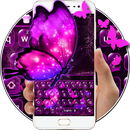 Shimmering Purple Butterfly Keyboard Theme APK