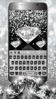 Silver Black Diamond  Keyboard Theme Affiche