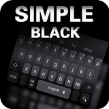 Thème clavier noir simple icône