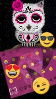 Sugar Skull Owl Keyboard Theme скриншот 1