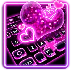 Sparkling Neon Pink Tastatur APK Herunterladen