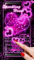 Poster Sparkling Neon Pink Keyboard