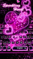 Sparkling Neon Pink Keyboard 스크린샷 1