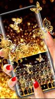 Sparkly Golden Butterfly Keyboard Cartaz