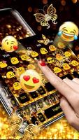 Sparkly Golden Butterfly Keyboard imagem de tela 2
