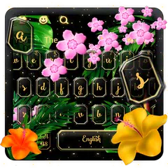 Spring Black Flower Keyboard APK download