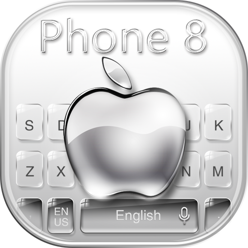 Keyboard for Phone 8 White Silver