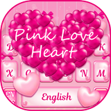 Bàn phím Love Heart màu hồng biểu tượng