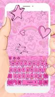 Pink heart art keyboard ポスター