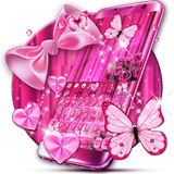 آیکون‌ Pink Bowknot Glitter Keyboard
