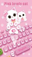 Pink Cat Lovely Keyboard Affiche