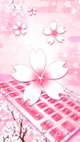 Pink Cherry Bloom Keyboard ポスター
