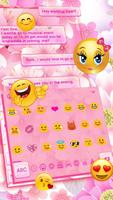 Pink Cherry sms keyboard Theme スクリーンショット 1