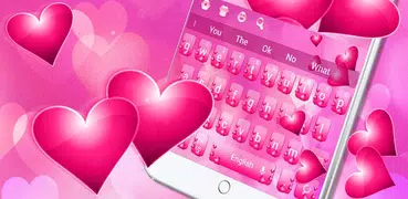 Pink Heart Crystal Keyboard