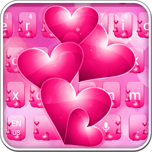 Pink Heart Crystal Keyboard
