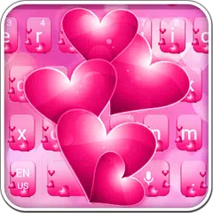 download Pink Heart Crystal Keyboard APK