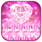 Pink Shiny Crystal Keyboard Theme ikon