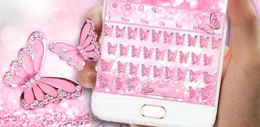 Pink Diamond Butterfly Keyboard