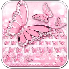 Pink Diamond Butterfly Keyboard Icon