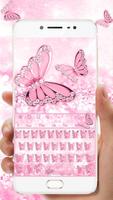 Pink Diamond Butterfly Keyboard Poster