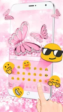 Screenshot 2 for Pink Diamond Butterfly Keyboard
