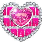 Pink Diamond Keyboard Theme أيقونة