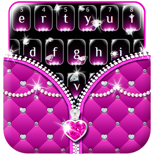Pink Diamond zipper  keyboard
