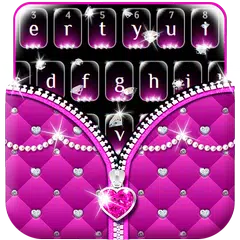 Pink Diamond zipper  keyboard APK 下載