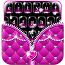 Pink Diamond zipper  keyboard APK