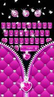 Pink Diamond zipper  keyboard الملصق
