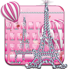 Girly Paris Eiffel Keyboard Theme icône