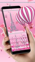 Girly Paris Eiffel Keyboard Theme plakat