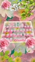 Pink Flower Bloom Keyboard 포스터