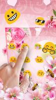 pink flower keyboard bee sakura rose 截图 1