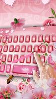 pink flower keyboard bee sakura rose imagem de tela 2