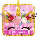 Pink Flower Unicorn Keyboard Theme-APK