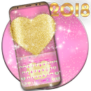 Pink Gold Glitter Heart Keyboard APK