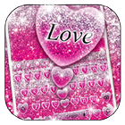 Pink Glitter Love Heart Zeichen