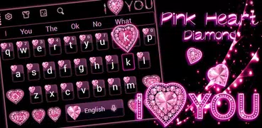 Pink Heart Diamond Keyboard