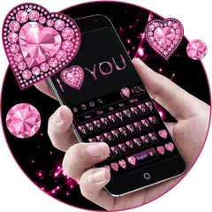 Pink Heart Diamond Keyboard アプリダウンロード