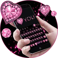 Pink Heart Diamond Keyboard APK download